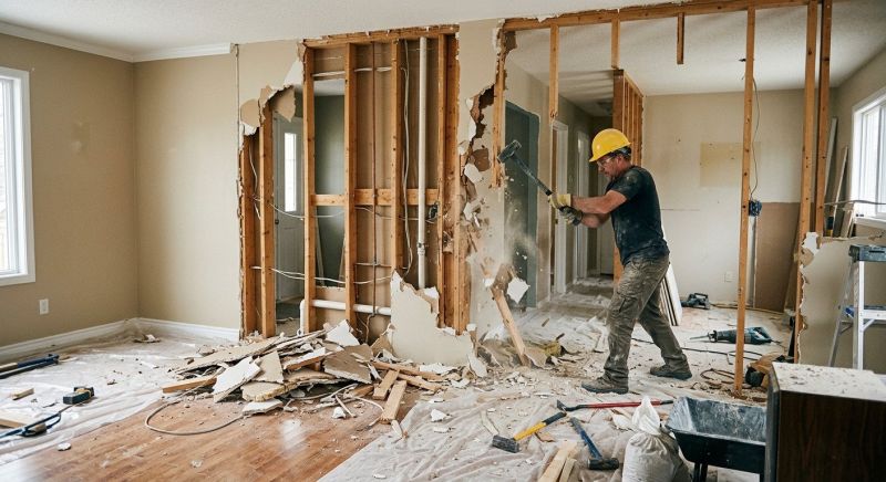 Kitchen Wall Demolition in Bergen County, NJ